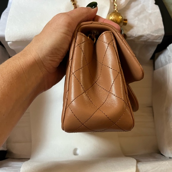 Chanel Mini Square Flap Bag with Brushed Gold Accents - Picture 6 of 9